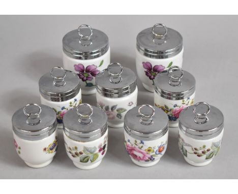 A Collection of Nine Royal Worcester Egg Coddlers 