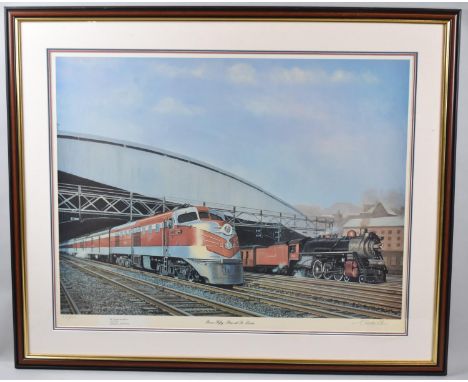 A Framed American Railway Print, Four Fifty-Five at St. Louis, Signed by the Artist, Limited Edition, Charles C Amos, Dated 1