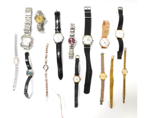 A group of wristwatches, to include Rotary, lady's wristwatches, Lorus and others. (1 tray)