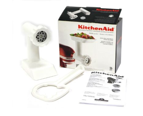 A Kitchen Aid stand mixer attachment, food grinder, boxed.