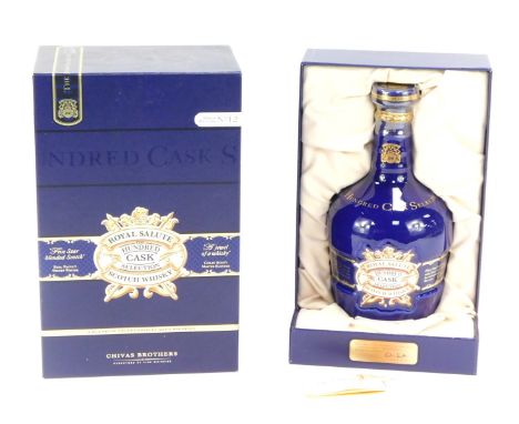 A Royal Salute The Hundred Cask Selection Scotch Whisky, in presentation box and case.