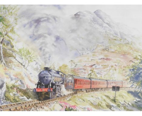 Christopher Ware (20thC School). Highland Steam, limited edition print, 3/75, 35cm x 68cm, framed and glazed.
