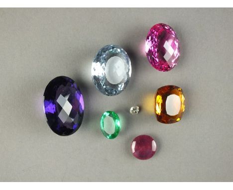 A collection of loose diamonds, to include old and brilliant cut examples, together with a collection of loose gemstones, to 