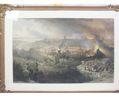 Louis Haghe (1806-1895) after David Roberts, The Destruction of Jerusalem by the Romans under the command of Titus, AD 70, si