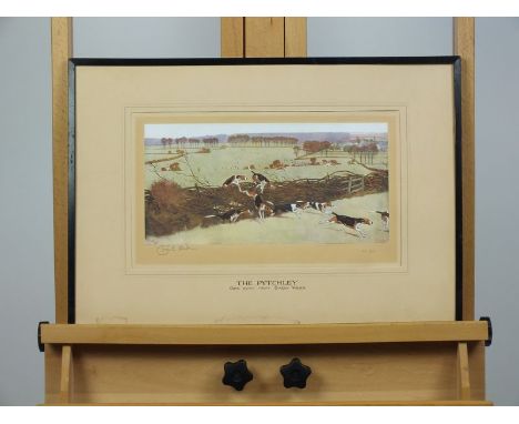 After Cecil Aldin, The Pytchley, signed on pencil, reproduction print, 20 x 33cm (SH)