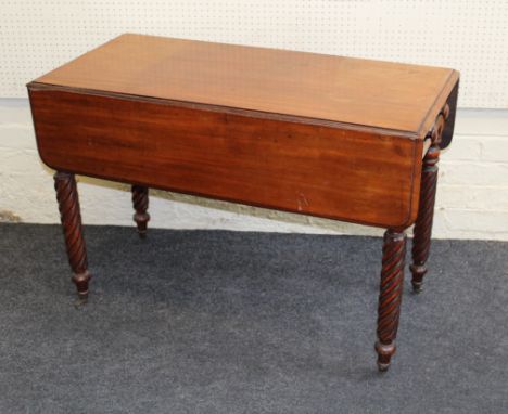 A Vintage wood framed trunk of large size, width 90cm, a Victorian mahogany Pembroke table, width 104cm and a Victorian mahog