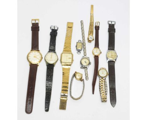 A 9ct yellow gold cased Avia cocktail watch; and other watches by Rotary, Jungans, Sakonda, Casio and others. 