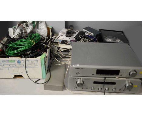 A selection of Hi-Fi equipment, including: Marantz DAB/FM/AM tuner ST7001; Marantz integrated amplifier PM4001; Technics M24 