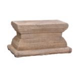 A CHINESE WHITE MARBLE RECTANGULAR PEDESTAL BASE, LATE MING/EARLY QING DYNASTY