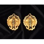 A PAIR OF CHINESE GOLD ‘CARP’ OPENWORK PLAQUES, TANG DYNASTY, 618 – 907 AD