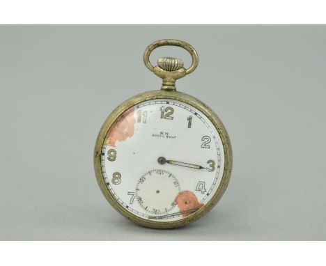 A WWII ERA GERMAN 3RD REICH 'KRIEGSMARINE' POCKET WATCH, by the maker K M Solvil Genf, the watch is not in working order and 