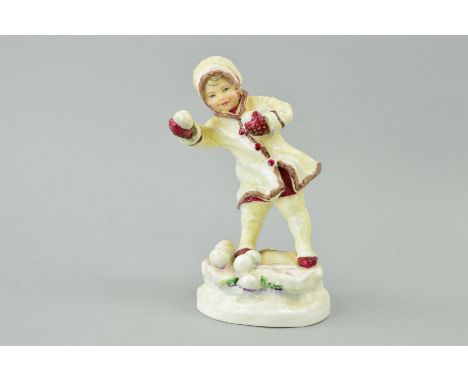 A ROYAL WORCESTER MONTHS OF THE YEAR FIGURE, 'December' RW3458, modelled by F G Doughty, height 16.5cm