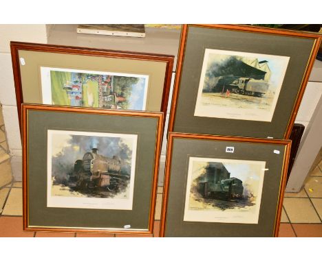 DAVID SHEPHERD (BRITISH 1931-2017), three limited edition prints, all 731/900, 'Guildford Steam Sheds' No 1, 2 and 3 depictin