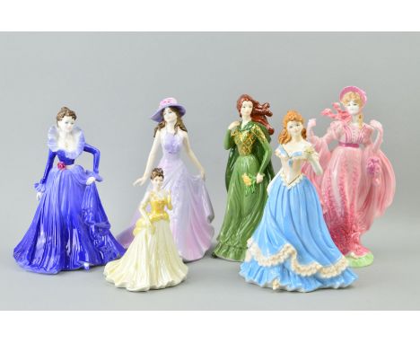 FIVE COALPORT FIGURES AND ONE ROYAL WORCESTER, to include limited edition 'Angela' No446/5000, 'Emma', 'Anne' figure of the y