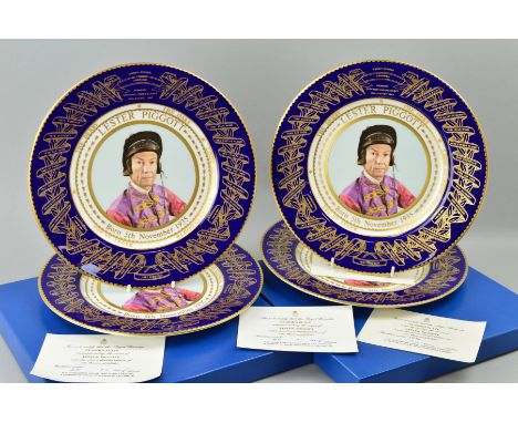 FOUR BOXED ROYAL WORCESTER LIMITED EDITION 'LESTER PIGGOTT' CABINET PLATES, No.40/1000, No.155/1000, No.177/1000 and No.231/1