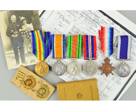 WWI/II GROUP OF MEDALS, to a Royal Marine who served in both World Wars, to include 1914 Star, British War and Victory medals