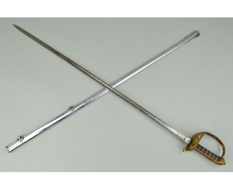 A BRITISH OFFICERS SWORD, by Henry Wilkinson, Pall Mall, London, blade is etched engraved with Crown etc, also has the number
