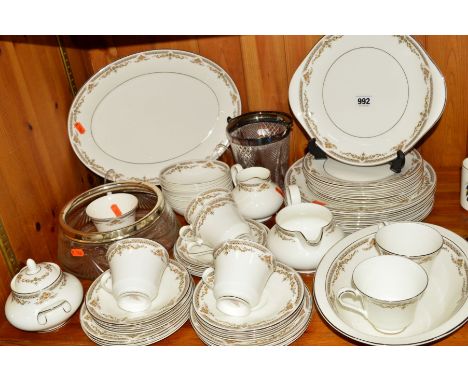 ROYAL DOULTON 'REPTON' PART TEA/DINNER SERVICE, to include cups, saucers, milk, sugar, bowls, etc (some seconds), together wi