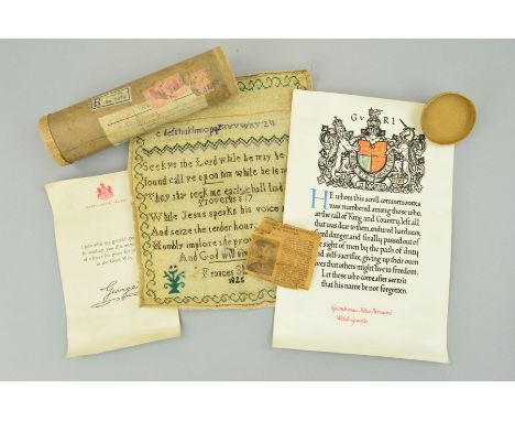 WWI ISSUE ARMY RECORDS, containing am original Memorial Death certificate named to 'Guardsman John Bernard' ' Welsh Guards, t
