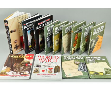 A NUMBER OF REFERENCE BOOKS RELATING TO THE COLLECTING/IDENTIFICATION OF GERMAN WWII AWARDS, BADGES AND INSIGNIA, to include 