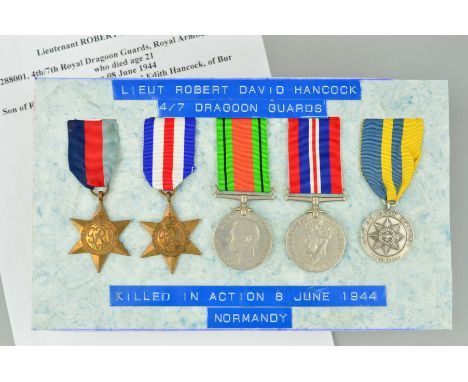 A WWII GROUP OF MEDALS, to a casualty of the Normandy Invasion 'Op Overlord' in June 1944, 1939-45, France and Germany Stars,