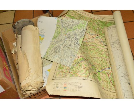 A QUANTITY OF ORDNANCE SURVEY MAPS, road and town maps and plans, Bradshaws and ABC Railway guides, bus, maps, timetables and