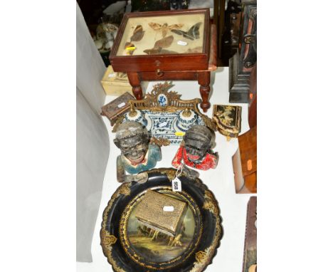 TWO CAST JOLLY GENTLEMAN MONEY BOXES, both appear complete and in working order but have paint loss and wear, together with a