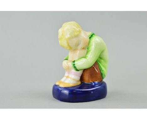 A ROYAL WORCESTER FIGURE, 'Sleepy Boy', RW2918, black backstamp, modelled by Margaret Cane, height 8cm