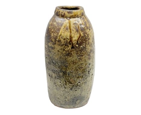 Janet Leach (American, 1918-1997) for Leach Pottery; studio pottery Bizen style vase of tapering form, the stoneware body dec