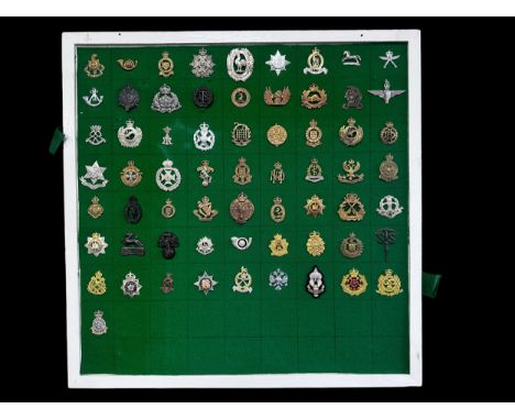Cap Badges, organised range of well-presented cap badges, some better to include; Royal Gurkha Rifles, London Rifle Brigade, 