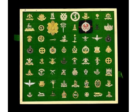 Cap Badges, organised range of well-presented cap badges, some better to include; Scottish Horse, Military Foot Police, LRDG,