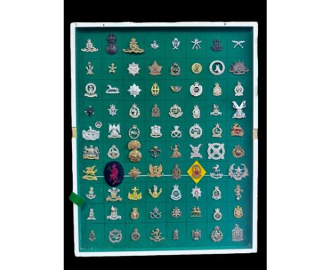 Cap Badges, organised range of well-presented cap badges some better, to include; Royal Navy, Royal Artillery Canada, 10th Gu