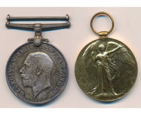 First World War – Frederick Harlock – First World War British War Medal &amp; Victory Medal pair awarded to 20152 PTE. F. HAR