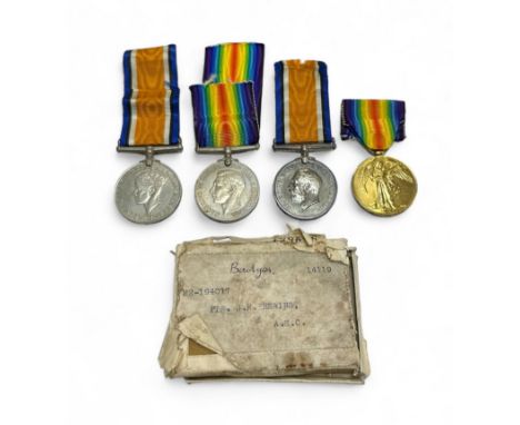 First World War – Joseph R Hewins - First World War British War Medal &amp; Victory Medal pair awarded to M2-194017 PTE. J. R