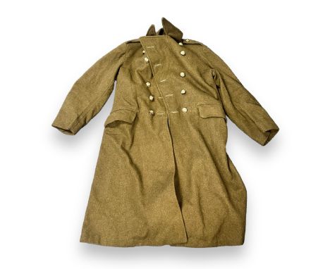 Reproduction Military Clothing &amp; Accessories. Two World War ll overcoats, one with wooden buttons, the other with silver 