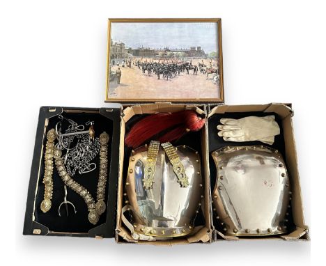 Excellent Queen Elizabeth II Household Cavalry Ceremonial Cuirass, complete with front and back plate including brass straps,