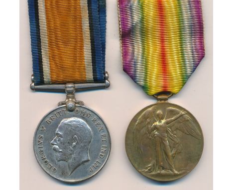 First World War – Wm A Jeffrey - British War Medal &amp; Victory Medal pair awarded to 7134 A. SJT. W. A. JEFFREY DORSET. R. 