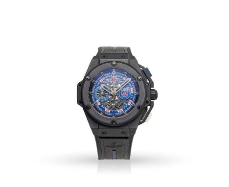 King Power model, Paris St. Germain edition, no. 86 of 200, black ceramic case, signed Hublot HUB4200 automatic movement, sig