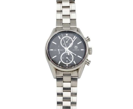Carrera Cal 1887 model CAR2110-0, stainless steel case, signed TAG Heuer 39 jewel calibre 1887 automatic movement, round blac