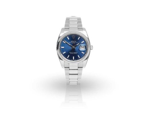 Oyster Perpetual Date model 115200, 2010 from serial number to rehaut and on papers, stainless steel case, Perpetual automati