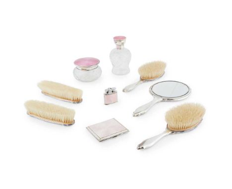 Alexander Clark &amp; Co Ltd, Birmingham, 1926/ 8 etc., comprising various brushes, mirror and dressing table bottles; togeth