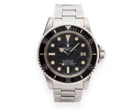 Oyster Perpetual Sea-Dweller Date model 1665, 1979 from serial number, black dial with lume plot hour markers, date aperture 