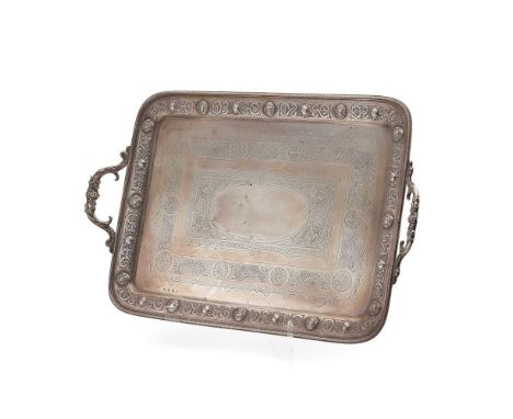 Lawson &amp; co, Glasgow 1899, of rectangular form, embossed raised Celtic border and engraved intertwined Celtic motifs with