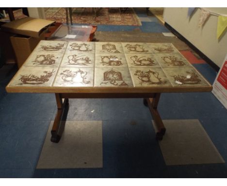 A Tile Top Coffee Table.