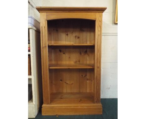 A Pine Three Shelf Open Bookcase. 