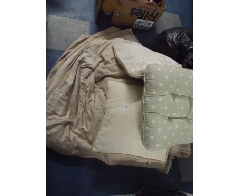 A Collection of Lined Curtains, Scatter Cushions Etc.