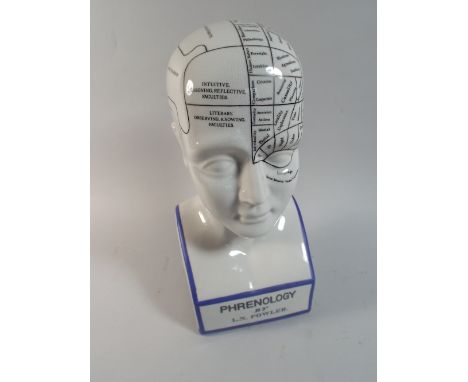 A Reproduction Ceramic Phrenology Bust, 31 Cm High (Plus VAT).