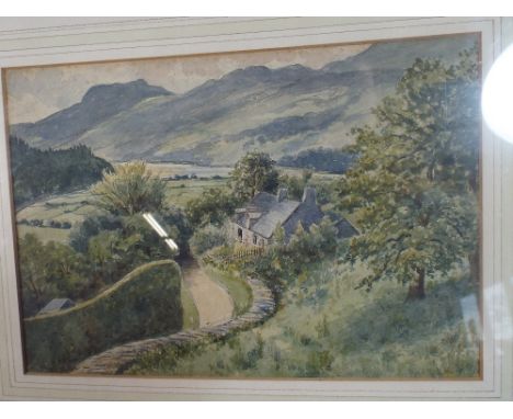 A Framed Watercolour of Llanbedr Merioneth by R S Wayne Dated December 31st 1904 with Hand Written Dedication Verso 25 x 17 C