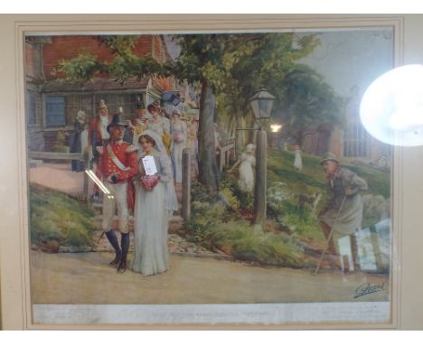 A Framed Pears Print After The Original by J Shaw Crompton 1915 None But The Brave Deserve The Fair.
