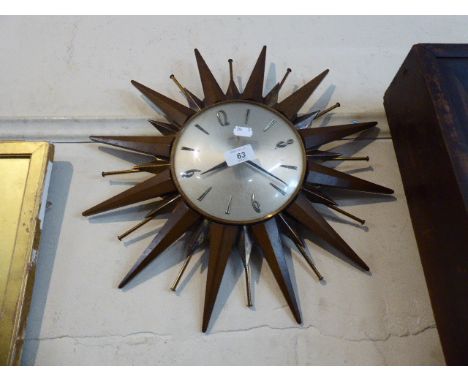 A Metamec Starburst Wall Clock with Battery Movement, 46cm Diameter